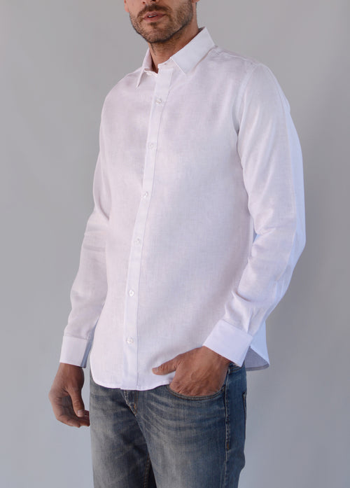 Camisa Mónaco Lino Blanco