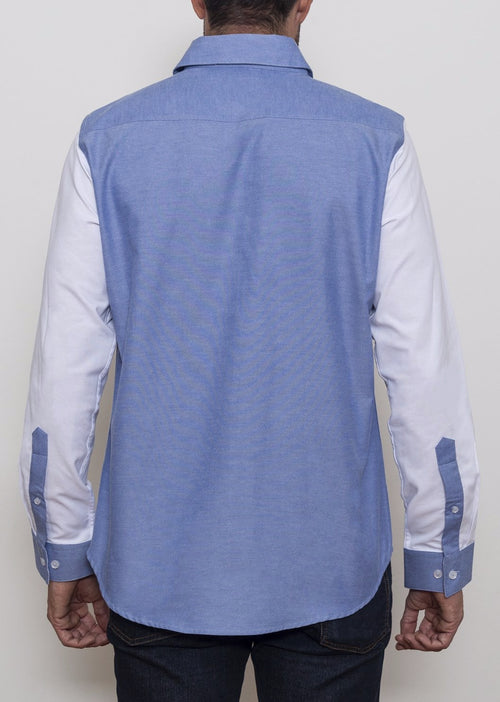 Camisa Mónaco Oxford Blues & White Color Block
